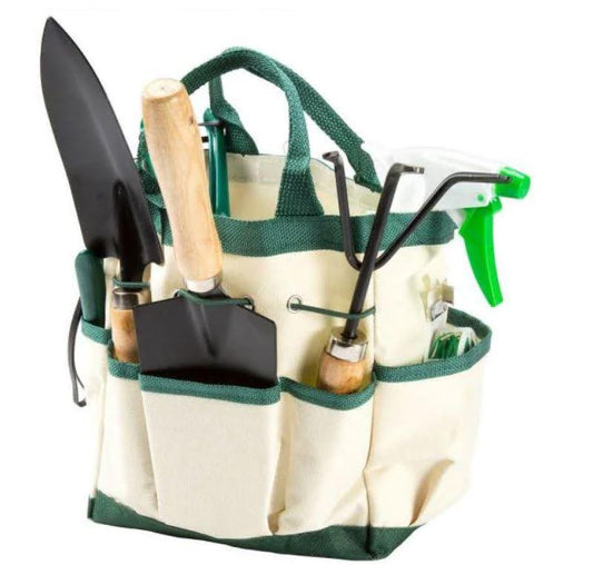 8 Pcs Gardening Tool Set with Tote Bag